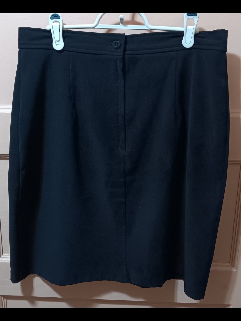 Vintage 90s Emblem Coordinates Classic Black Suede Women's Pencil Skirt